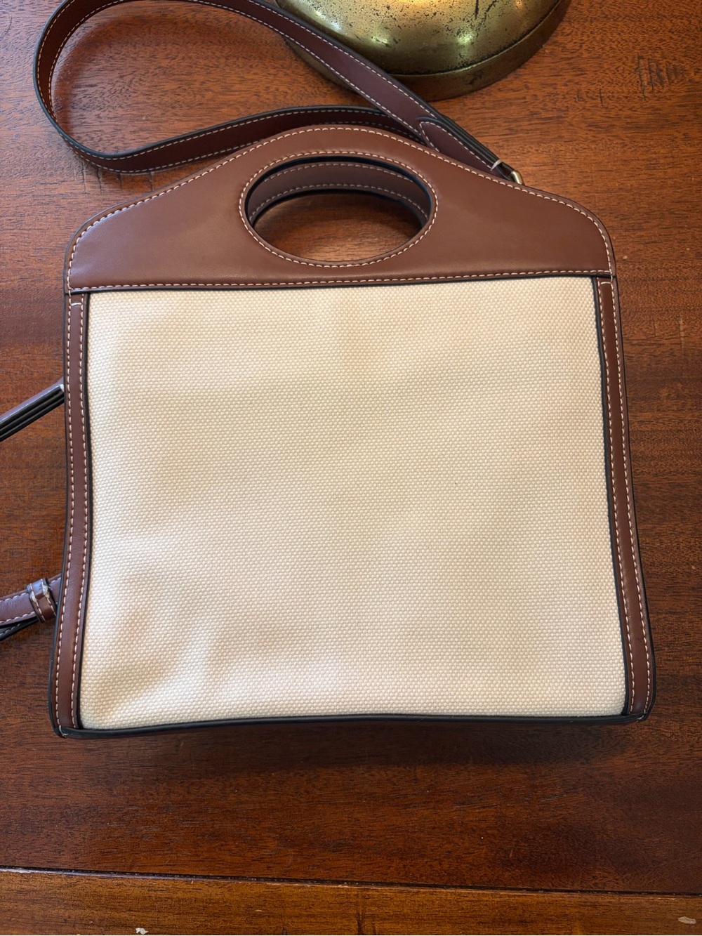 Burberry Beige Canvas with Brown Leather Trim Crossbody Bag - Picture 6 of 14
